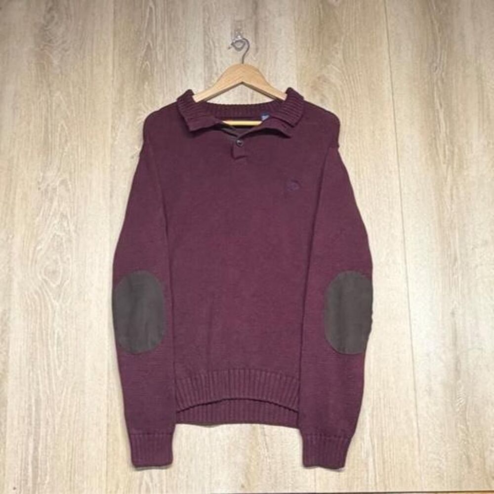 Chaps Men's Burgundy and Red Jumper